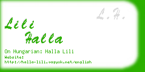 lili halla business card